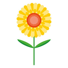 cartoon illustration of a sunflower on white background vector