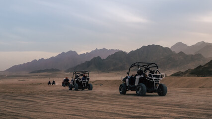 trip of tourists to the desert on the offroad buggy in Egypt © Sofiia