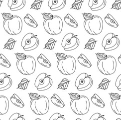 apple fruit pattern line vector design