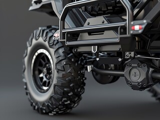 Fototapeta premium A detailed 3D render of a UTV spare tire bracket