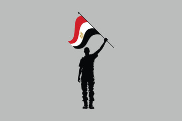A Man holding an Egypt flag, National Egypt flag Vector illustration, Flag of the Arab Republic of Egypt, Illustration Flag of Egypt, Symbol of patriotism and freedom, Egyptian sign, Africa
