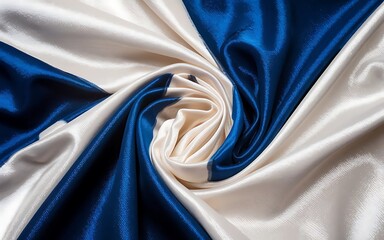 Soft pastel shiny satin silk swirling wave background abstract textile fabric element generative ai