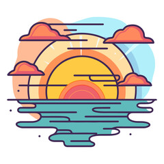 Colorful sunset vector icon