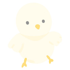a cartoon white chicken on transparent background