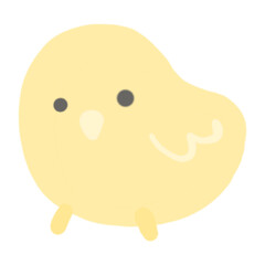 a cute little yellow chick on transparent background