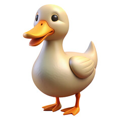 Duck 3d cartoon style illustration