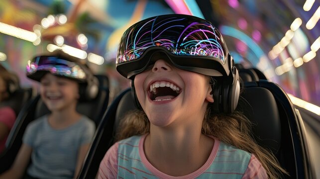 Pulse race: kid's adrenaline rush, joy and intensity of youthful thrill-seeking, children experience the electrifying moments that define playful spirit and boundless imagination.