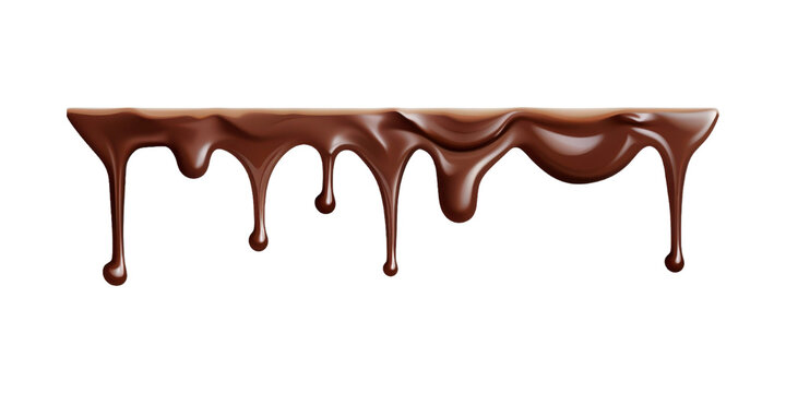 Dripping melted chocolate on a white backdrop is perfect for food blogs, dessert recipes, confectionery advertisements, and cooking tutorials