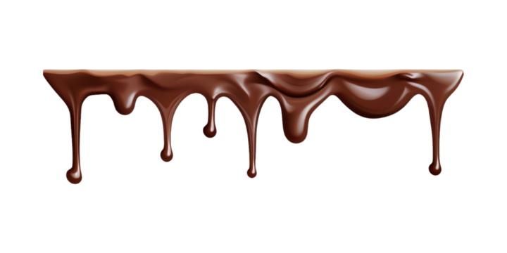 Dripping melted chocolate on a white backdrop is perfect for food blogs, dessert recipes, confectionery advertisements, and cooking tutorials