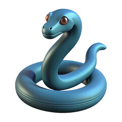 Snake 3d cartoon style illustration