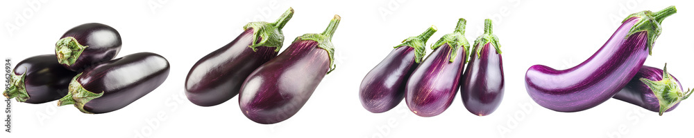 Poster an eggplant isolated on a white background with a full depth of field
