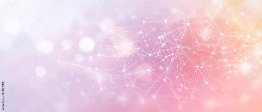 Aufkleber Abstract Technology Network with Connecting Dots and Lines