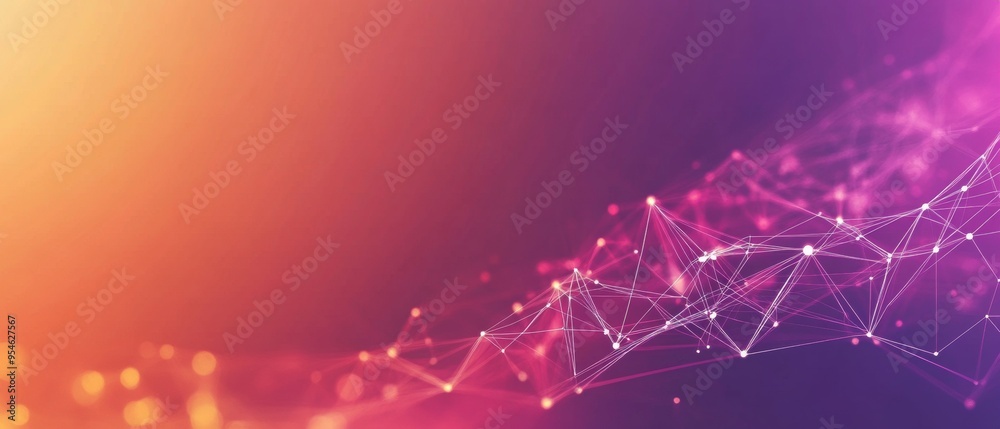 Poster Abstract Technology Network with Connecting Dots and Lines