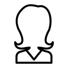 Business woman icon in thin line style vector illustration graphic design