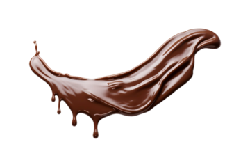 Dripping melted chocolate on a white backdrop is perfect for food blogs, dessert recipes, confectionery advertisements, and cooking tutorials