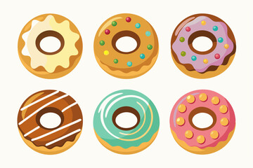 Obraz premium Set donuts icon food for your business food or your design
