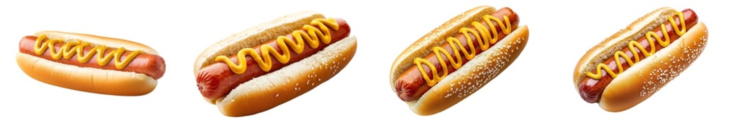 Full depth of field, isolated HOT DOG on white