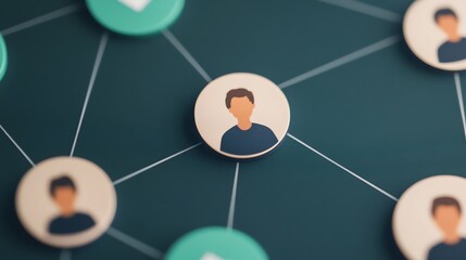 Closeup of a networking platform displaying profiles, focus on online engagement and connections, digital workspace