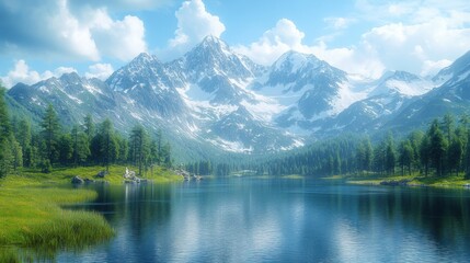 Fototapeta premium Tranquil Mountain Lake