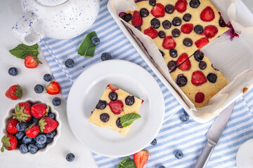 Mixed Berry Sheet Pan baked Pancakes