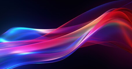 Fototapeta premium A vibrant abstract illustration featuring flowing waves of color, showcasing a blend of light and movement.