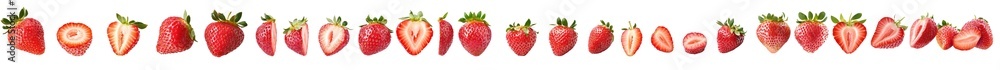 Poster clipping path, full depth of field, strawberry isolated on white background