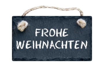 Frohe Weihnachten und Tafel aus Schiefer Hintergrund transparent PNG cut out