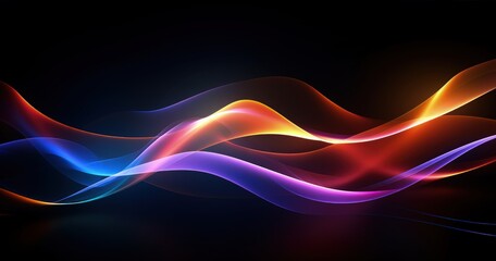 Fototapeta premium A vibrant abstract design featuring flowing waves of color, creating a dynamic and energetic visual experience.