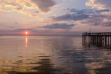 August sunset at Mobile Bay, Alabama