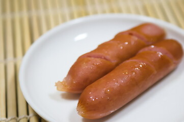 ソーセージにフォーカスを当てて撮影してみました。