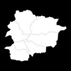 Andorra map with administrative divisions. Vector illustration.