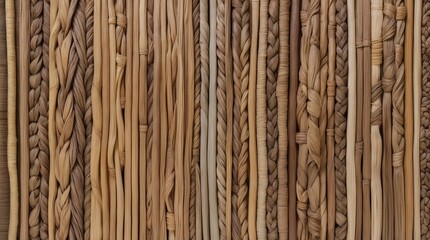 Rattan Texture Background with Intricate Weaving Patterns