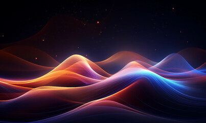 Futuristic Waves Flowing in a Vibrant Colorful Abstract Wallpaper, Energizing the Background With Dynamic Motion and Striking Visual Appeal  