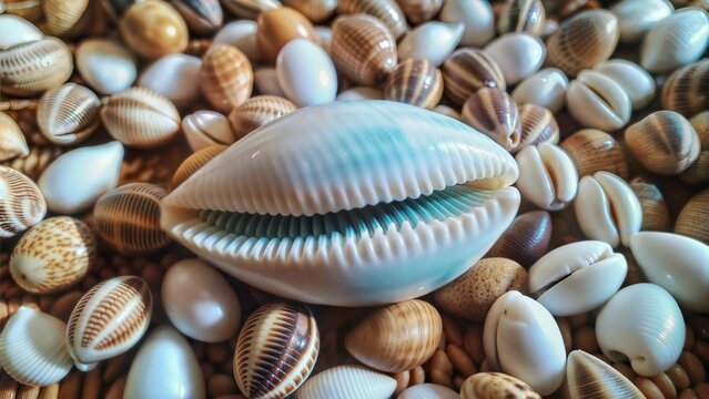 cowrie or cowry shell shell of monetaria moneta