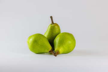 Pear fruit on white background. Close-up.