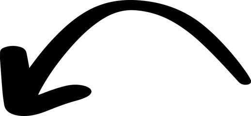 curved arrow doodle hand drawn