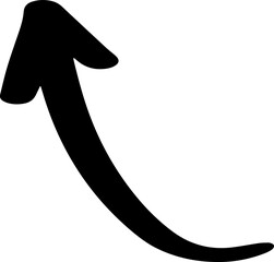 curved arrow doodle hand drawn
