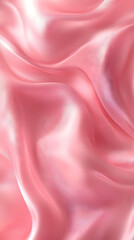Abstract pink silky fabric background with folds.
