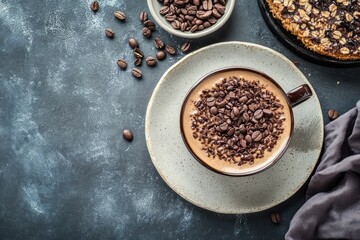 Coffee Smoothie with Chocolate and Coffee Beans