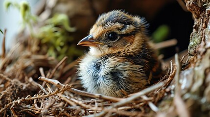 Common blackbird female (Turdus merula) perching in the tree, hiding in the bushes, blackbird common garden and city bird