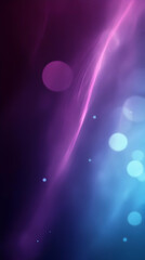 Abstract purple and blue background with glowing lights and bokeh.
