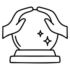 magic ball outline icon