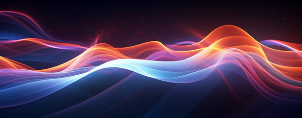 Colorful Vibrant Flow of Waves in a Futuristic Abstract Wallpaper, Generating a Dynamic and Striking Background Visual Design 