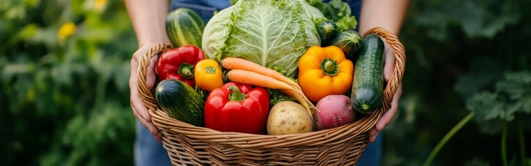 Fresh Harvest Of Vegetables Gathered Outdoors