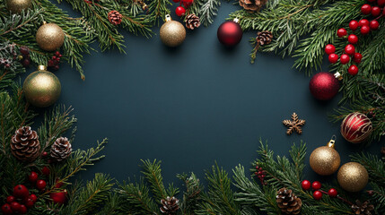 Luxury christmas background with copyspace for your text,design. Christmas concept. Generative AI.