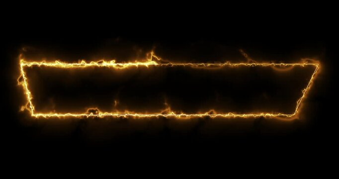 Neon Lower Third animation in cool gold color in 4K. Animated cool futuristic designed lower third for a title, TV news, information call box bars, and news channels. Easy to put into any video.