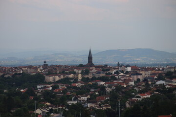 panorama cities from a high altitude, with a view of the tower