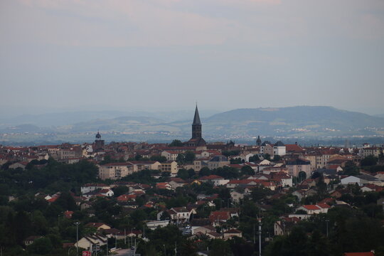 panorama cities from a high altitude, with a view of the tower