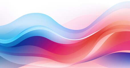 A vibrant abstract design featuring flowing waves in shades of blue, pink, and red, ideal for backgrounds or digital art.