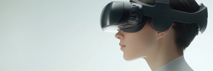 Immersive virtual reality experience with advanced headset technology for innovative design and gaming.
